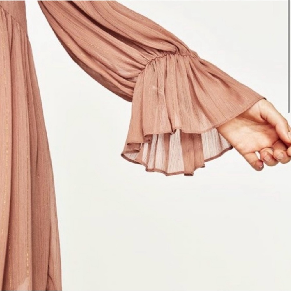 Zara Shiny Frilled Dress - Picture 3 of 13